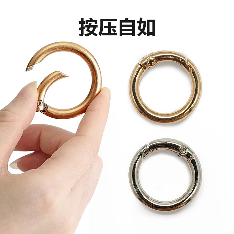 Electroplated alloy 5 points spring ring key ring ring opening round key ring diy jewelry accessories doll pendant