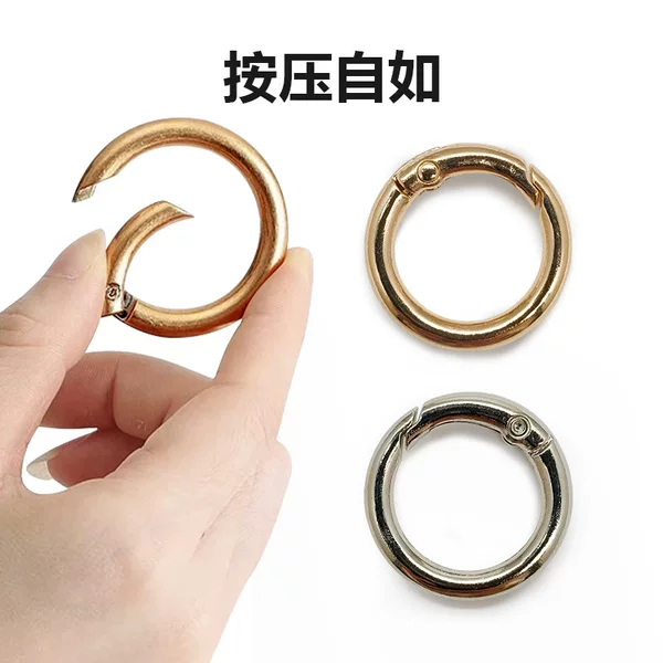 Electroplated alloy 5 points spring ring key ring ring opening round key ring diy jewelry accessories doll pendant