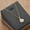 Cute rabbit, pendant white jade, advanced necklace stainless steel, 750 sample gold, light luxury style, high-quality style