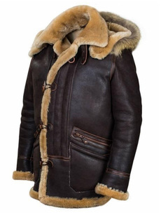 Jinhan [in stock] cross-border fur integrated long men's zipper bag hooded fur coat free shipping