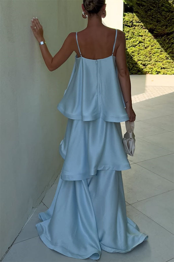 Robe-débardeur en satin pour femme, plusieurs couches, style décontracté et ample, nouveauté printemps-été_voghion.com