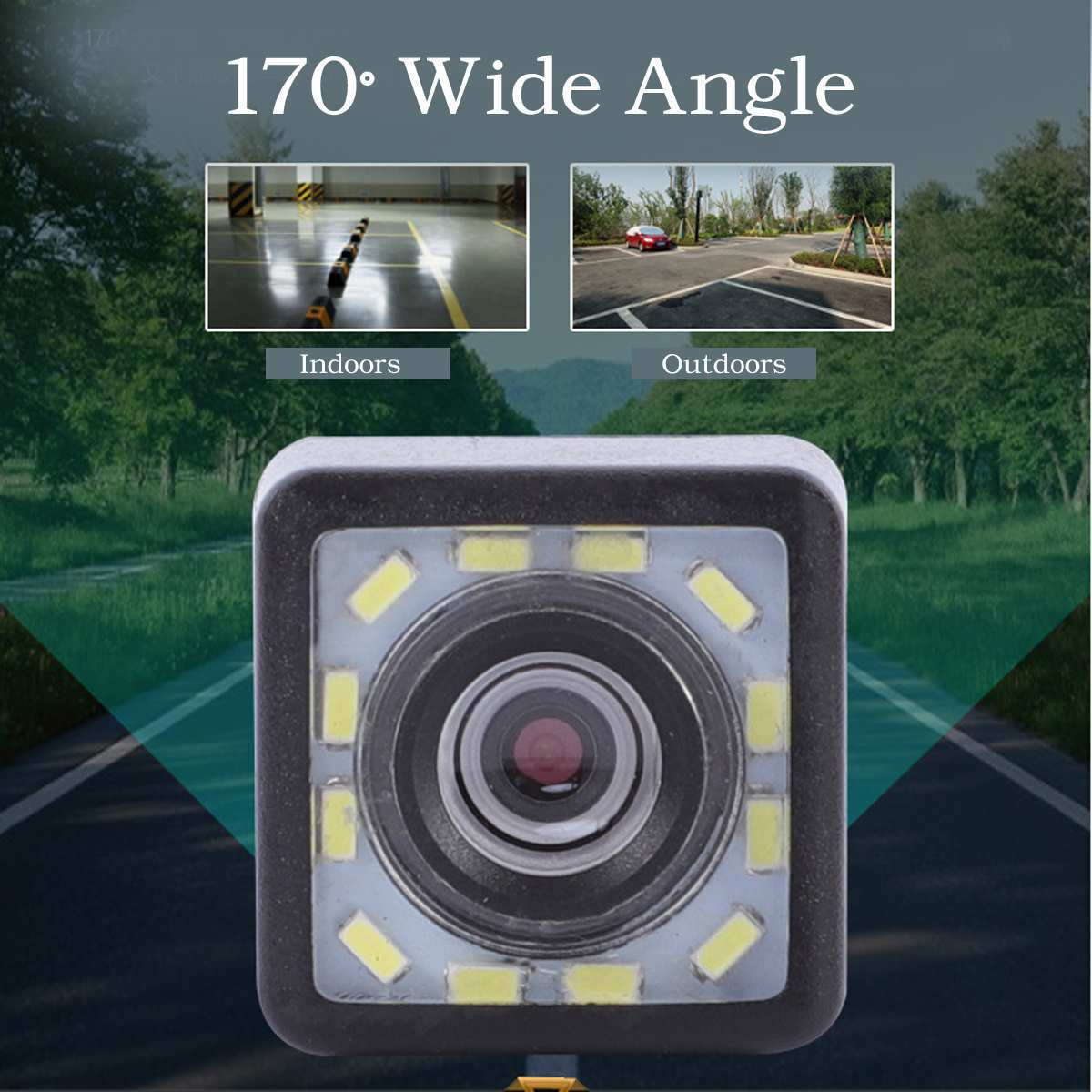 Reversing Rear View High-Definition Night Vision Car Image Ahd Universal Car Panoramic Track Ccd Camera 12 Lights