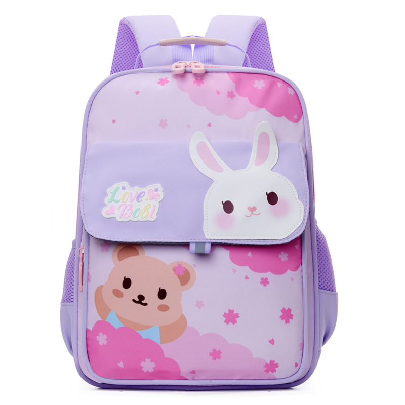 Mochila escolar de primer y segundo grado, transpirable de gran capacidad, mochila para niños pequeños, dibujos animados lindos, reducción de carga, mochila para niñas de escuela primaria