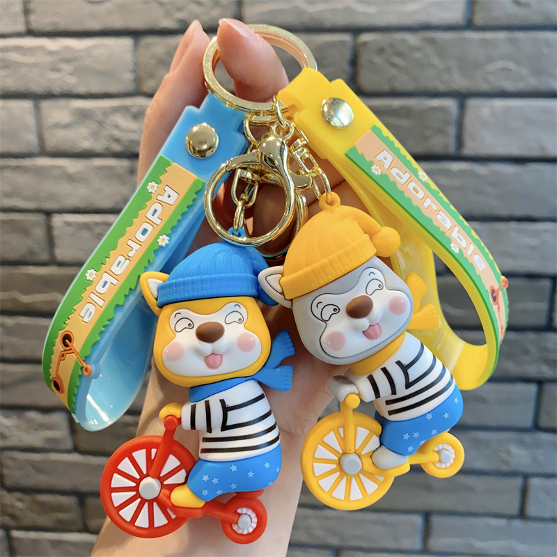 New bicycle new team panda key chain car pendant cartoon cute couple bag keychain ornaments