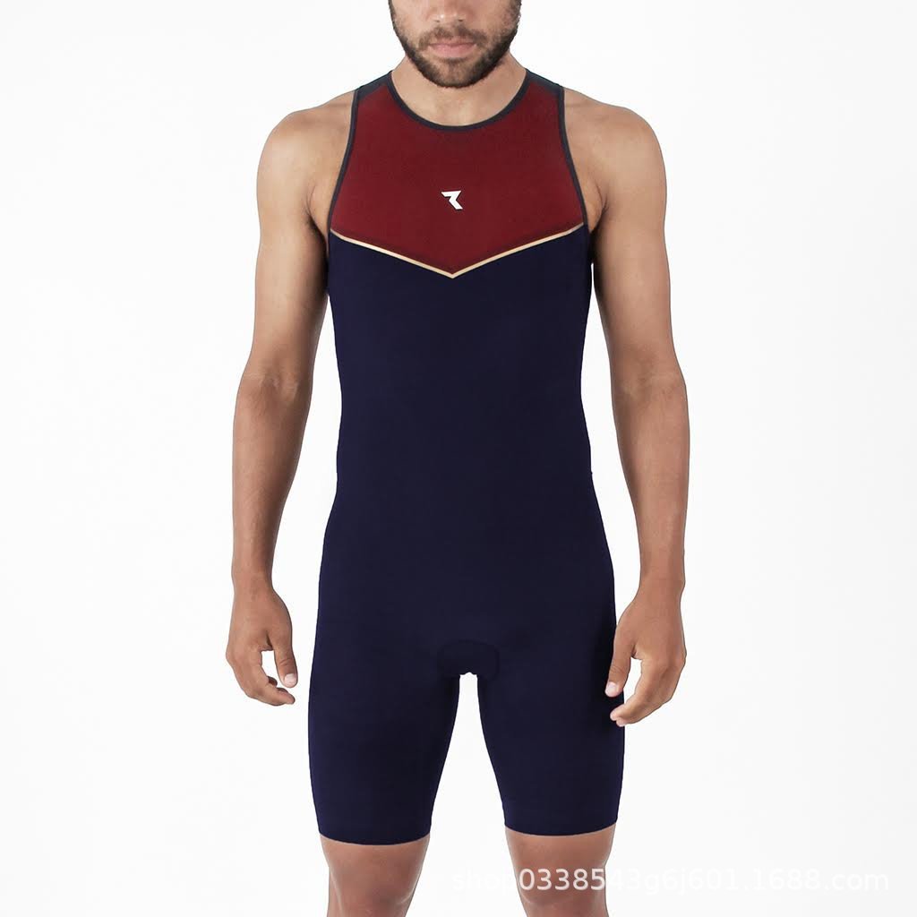 Ryzon Heat Transfer Wrestling Suit One-Piece Vest Cycling Suit Men's and Women's Fitness Wrestling Suit Weightlifting Suit