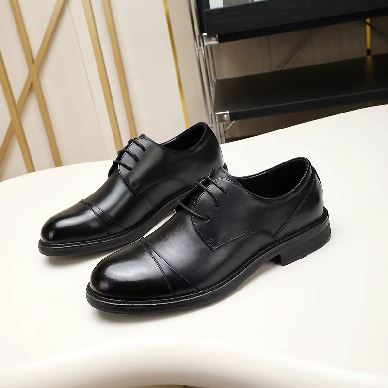 Оптовая продажа 2023 новых мужских деловых кожаных туфель из натуральной кожи, высококачественные мужские туфли без шнуровки с низким верхом, Мужская официальная одежда