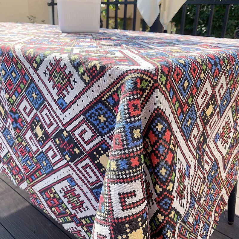 Flor azul porcelana tela de flor frágil alojamiento nacional retro algodón lino azul chino tela de mesa de estilo antiguo