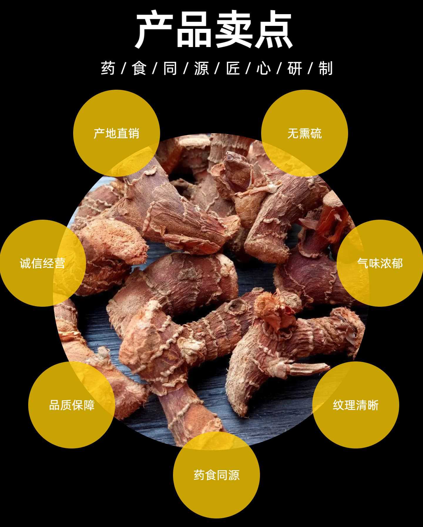 Dried Galangal Slices Gao Liang Jiang 500g Sun Dried Aromatic Warming Herb for Stews and Broths key features