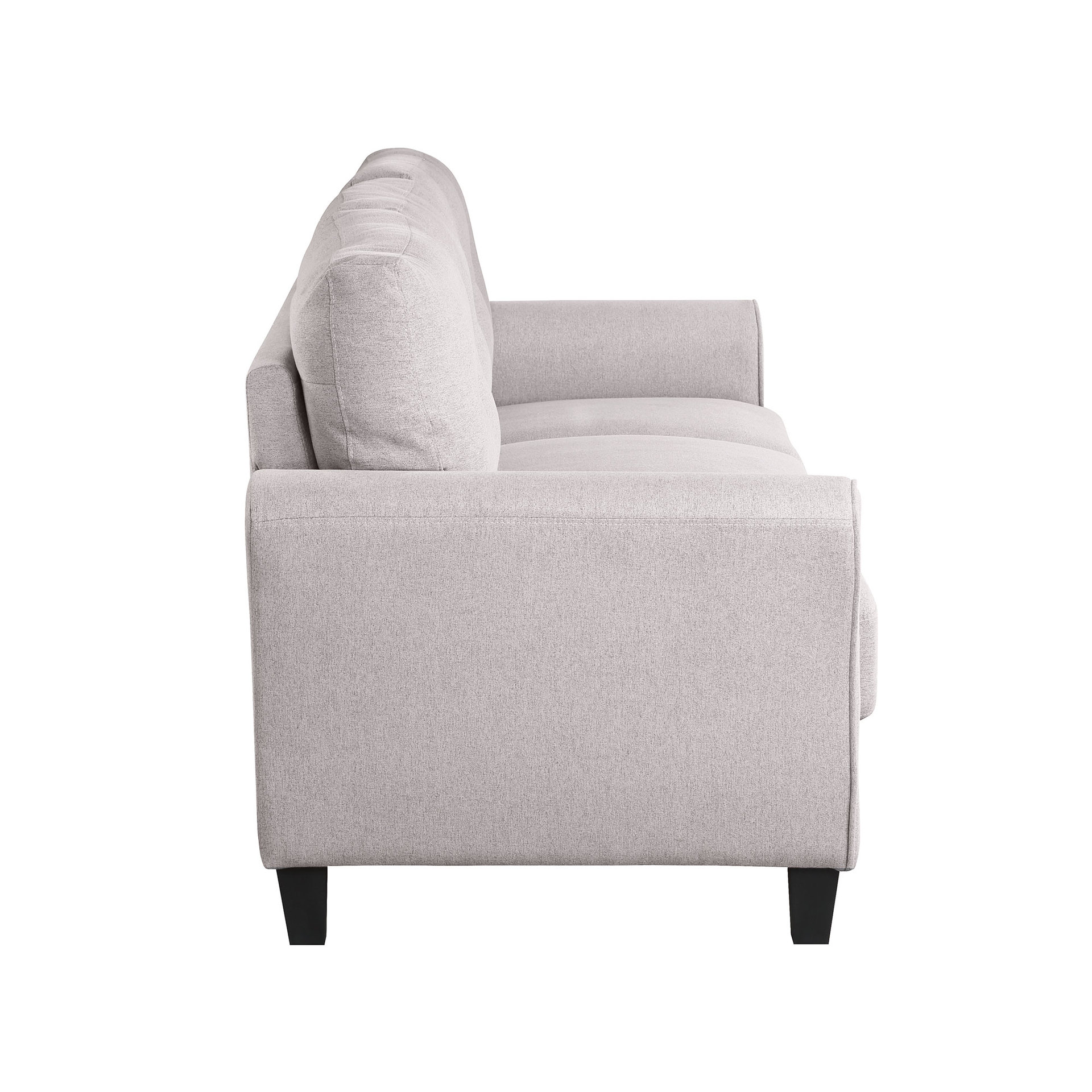 Art de arena minimalista para la sala de estar doméstica, suelo moderno y pequeño sofá de tela de casa simple