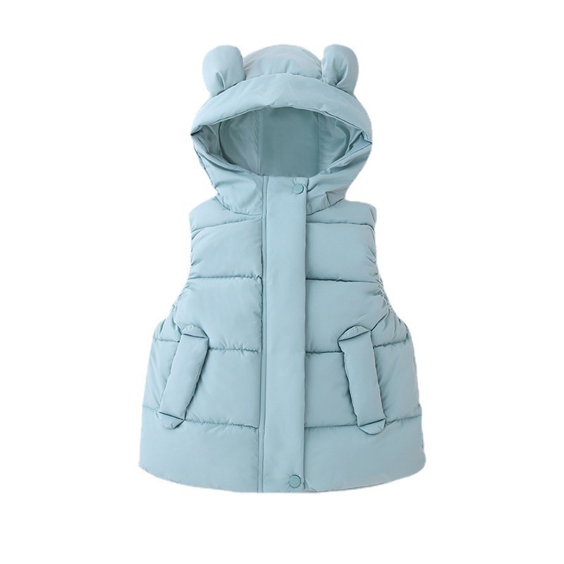 Niños capucha chaleco niños y niñas Otoño e Invierno desgaste de algodón ropa bebé lindo orejas