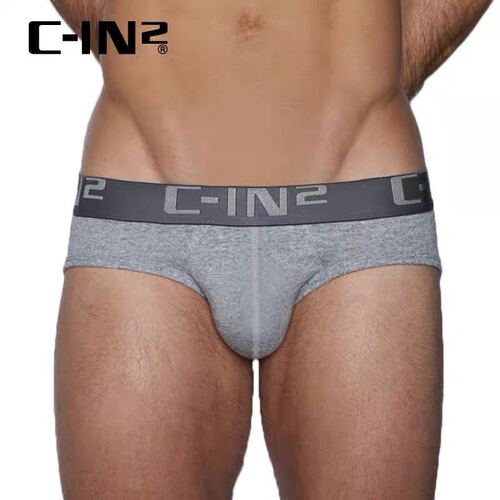 C-IN2 men's briefs pure cotton low waist sexy U convex solid color comfortable and breathable youth briefs 005
