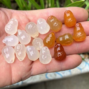 Manufacturer Wholesale Chalcedony Agate Pendant Pendant Money Bag Gourd Jewelry Braided Tassel Jade Accessories 11
