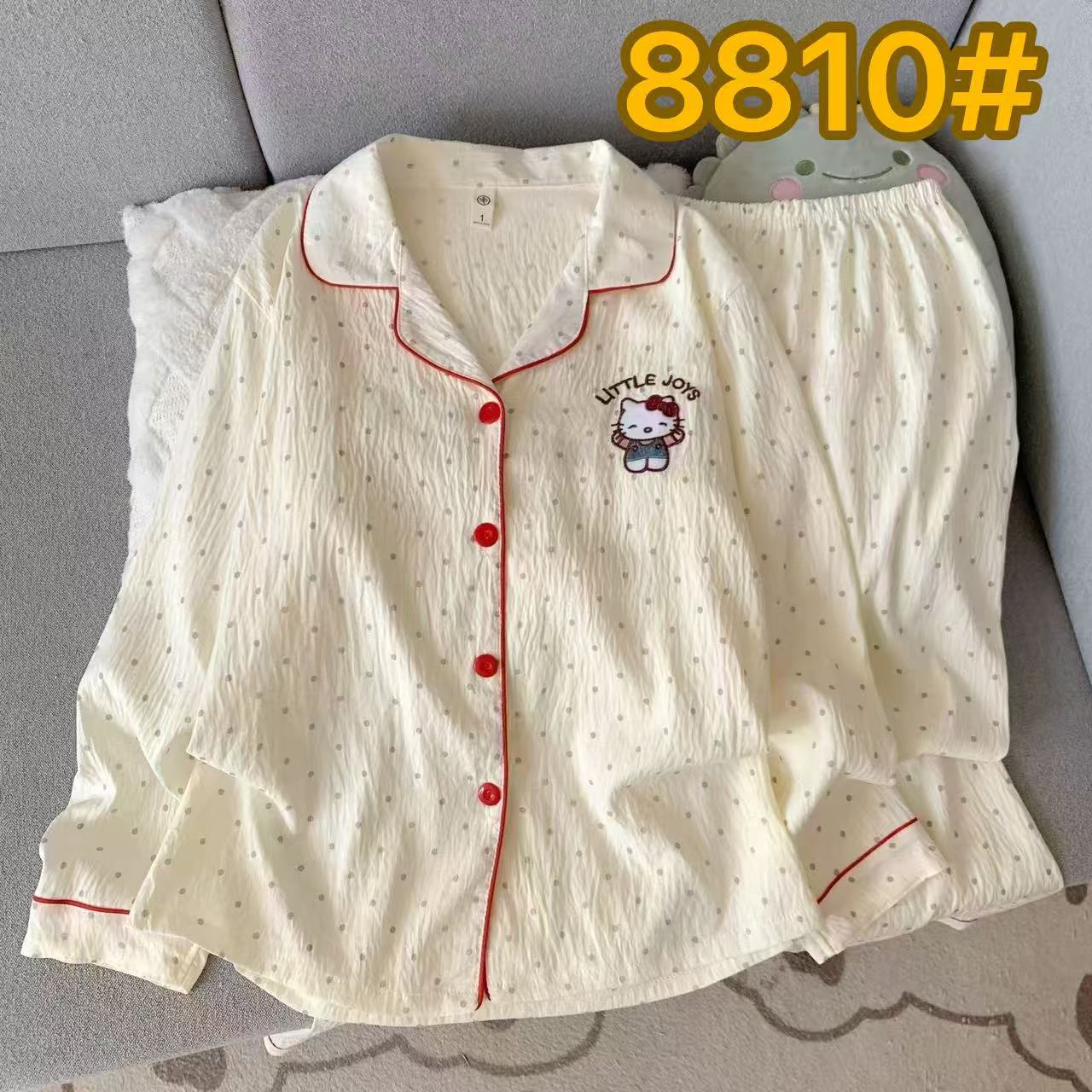 Al por mayor transfronterizo KT gato pijama mujer primavera y otoño nubes algodón manga larga 2026 nuevo juego de ropa de hogar encantadora super caliente