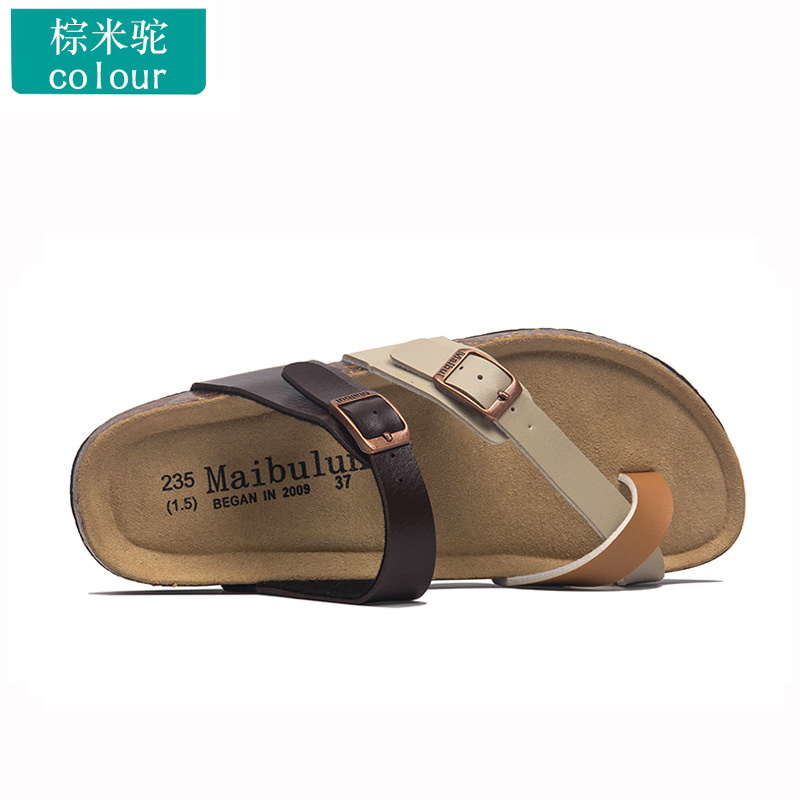 Zapatillas de corcho planas para hombres y mujeres pareja más tamaño al aire libre playa verano color pareja zapato cubierta toe Ventas Directas la fábrica