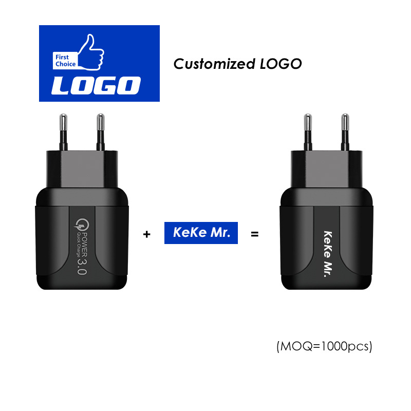 Cargador de teléfono móvil 2,4 A, carga rápida, carga directa, adaptador de corriente de múltiples puertos USB_voghion.com