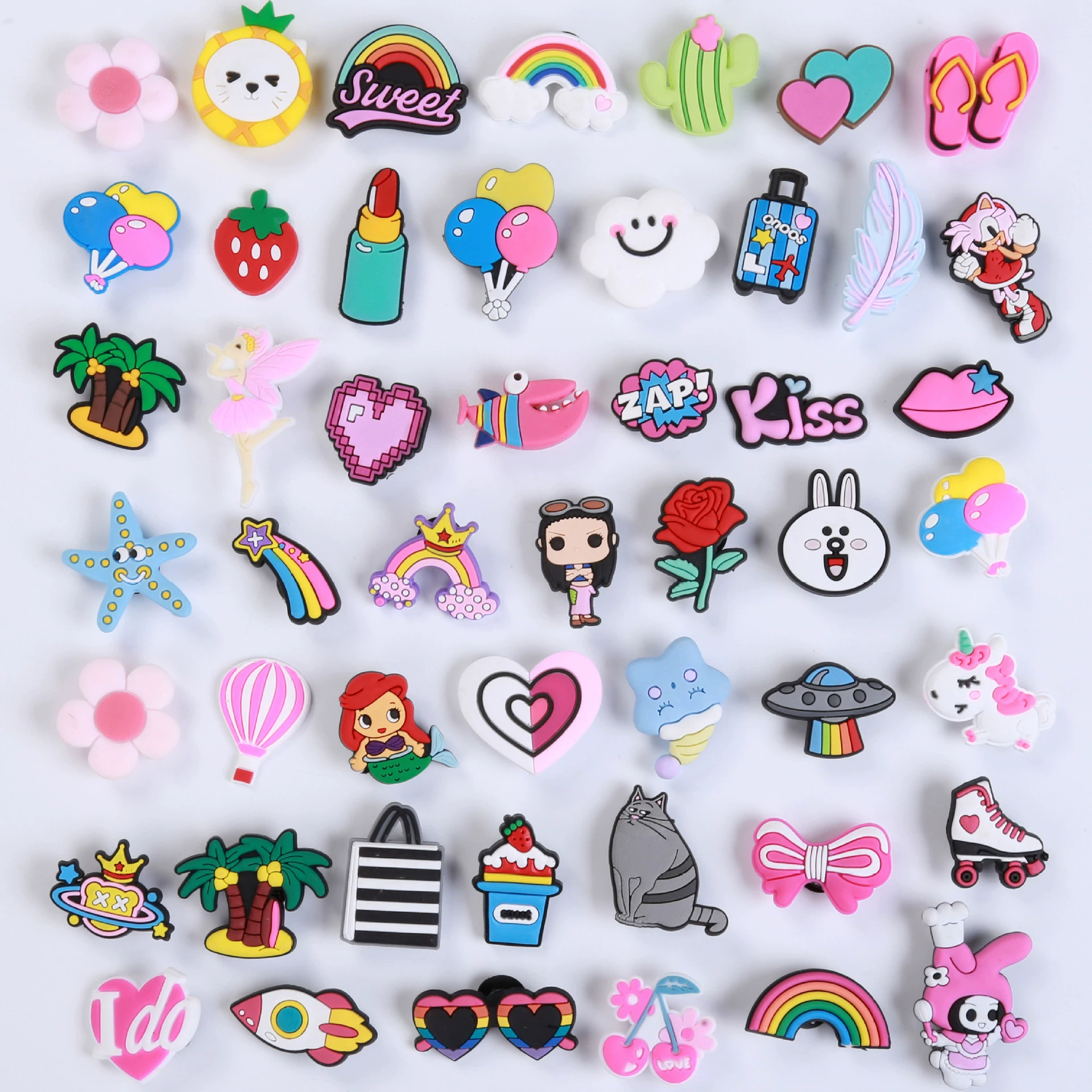 Аксессуары для обуви с отверстиями DIY мягкая резиновая обувь из ПВХ цветок Съемные трехмерные Мультяшные сандалии и тапочки Пряжка для обуви декоративные аксессуары оптом