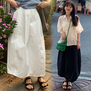 In-Stock Maternity Japanese-Style Floral Bud Skirt for Women, Summer 2025 New Cotton Loose Versatile Age-Reducing High-Waisted Mid-Length Skirt Trendy