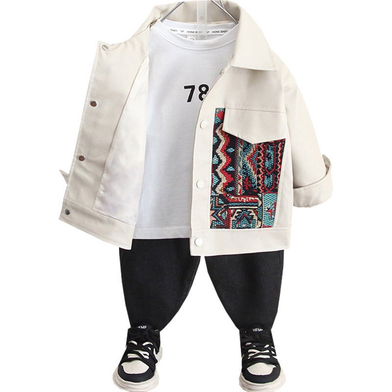 6173 Chaqueta de cuero de estilo occidental para niños modelos de primavera y otoño 2025 nueva ropa para niños chaqueta de estilo étnico de otoño bebé