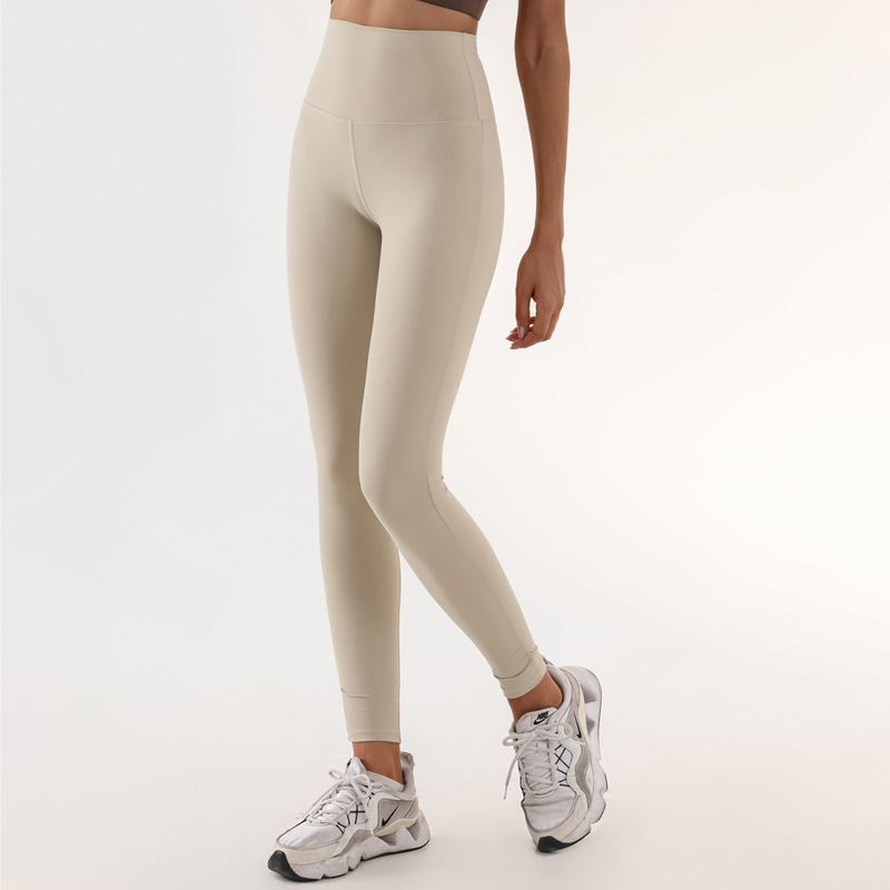 Pantalones desnudos de lana abrasiva, nueve puntos de mel桃, pantalones de gimnasio de cintura alta, pantalones de calzado deportivo elástico, PBD20