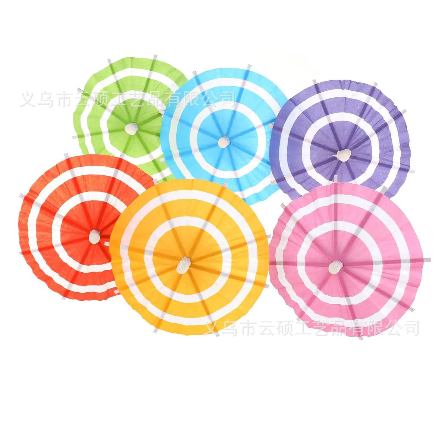 Многоцветная полосатая катушка узор зонтик шестицветный масляный бумажный зонтик декоративный коктейль десерт маленький бумажный зонтик на складе