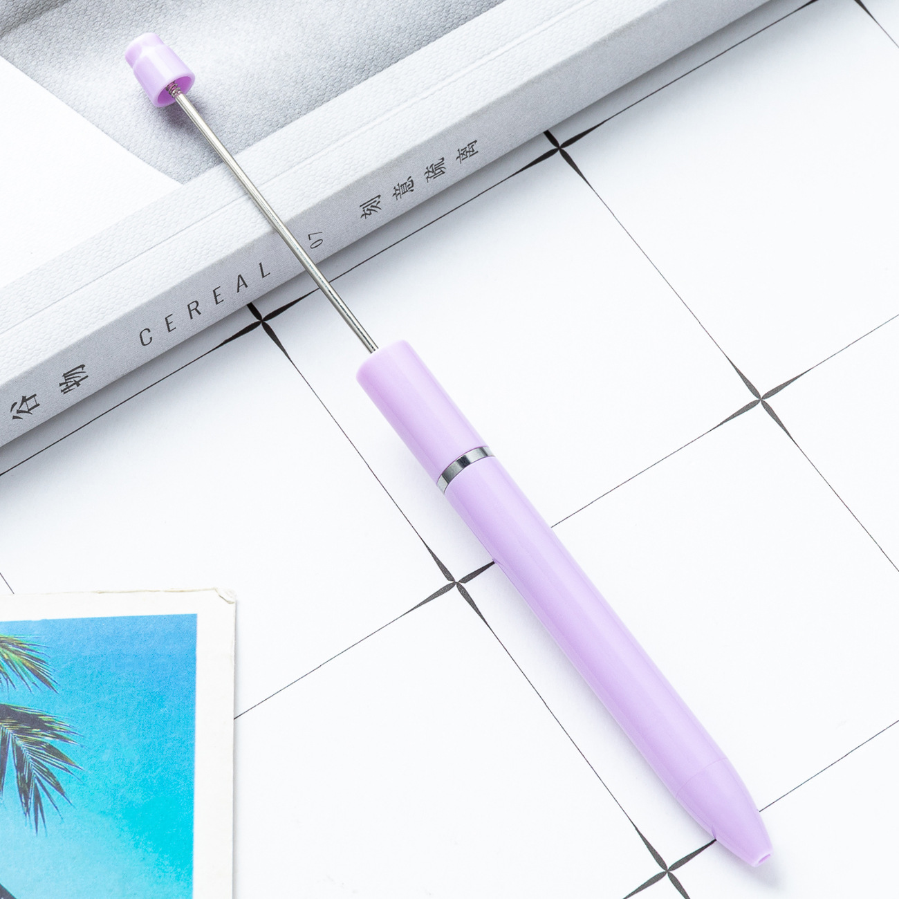 Inventario al por mayor bolígrafo de plástico largo diy bolígrafo de bolas hecha a mano se puede imprimir publicidad personalizada bolígrafo de regalo