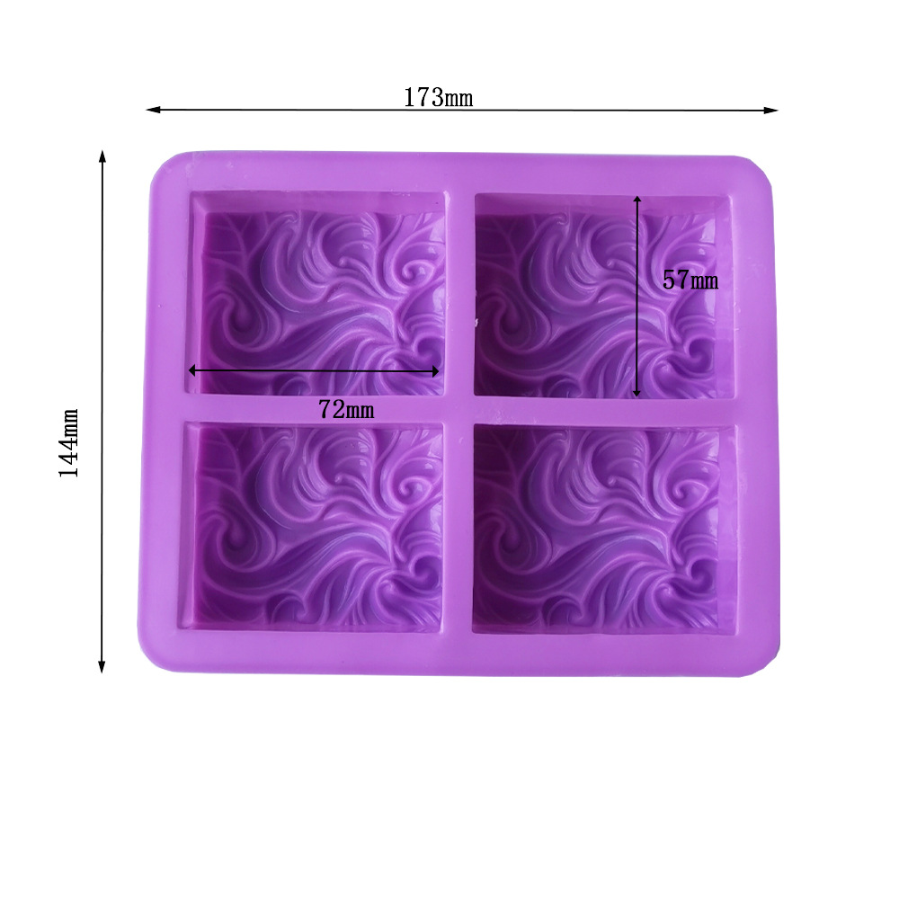 Silicone 4 Lian Wavyflower Soap 207 molde de pastel gelatina pudín molde de pastel herramientas de horneado
