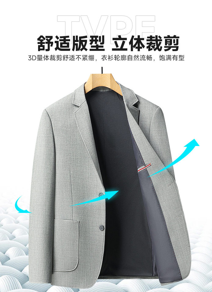 Áo vest nam dáng ôm, không nhăn, phối cúc hai hàng, chất liệu co giãn thoải mái, phong cách Hàn Quốc — Kaki, Xanh da trời, Xanh lục nhạt, Đỏ tương chi tiết 8