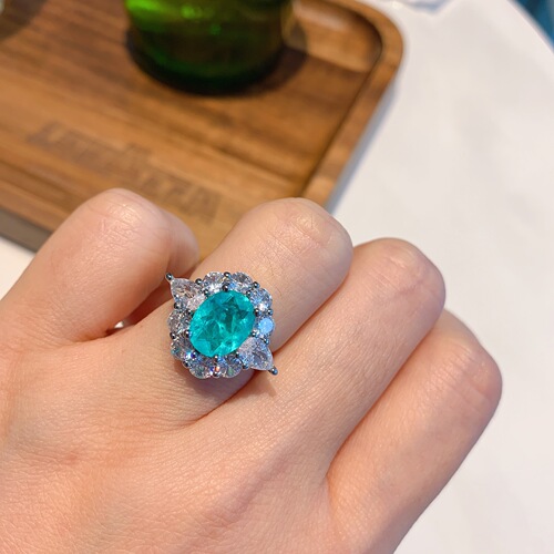 Wholesale European and American Fashion Retro Colorful Gemstone Version of Paraiba Parrot Bead Shape 8*10 Set