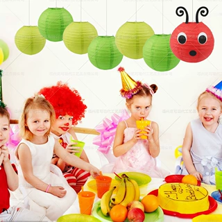 毛毛虫纸灯笼装饰幼儿园教室布置儿童生日主题派对悬挂纸灯笼挂饰