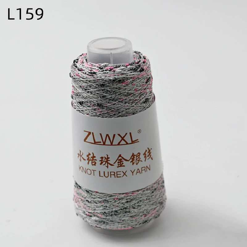 Woven silk threads handmade, 50 gram, gold and silver