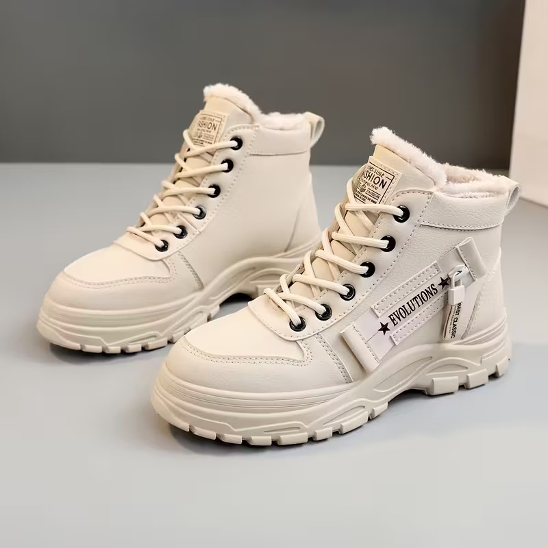 Zapatos de algodón de mujer transfronterizos zapatos de altura de mujer zapatos de invierno de moda de tamaño grande zapatos casuales cómodos botas de alta altura Martin