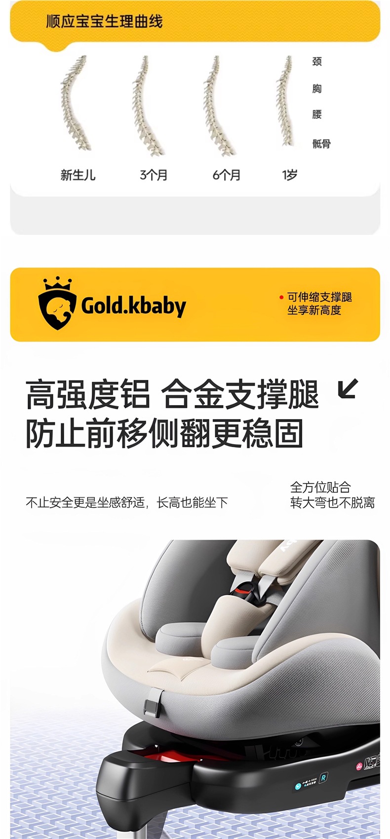 Jinkobei Children's Safety Seat for Car Use, Suitable for Infants and Babies, Can Be Used for Sitting and Reclining, Universal for Ages 0 to 12, Cotton Material