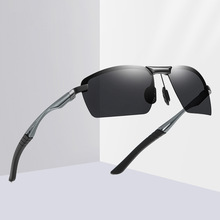 新款男士太陽鏡 鋁鎂腿半框偏光太陽鏡釣魚眼鏡3391司機駕駛墨鏡