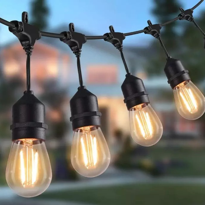 Campamento Cadena de luz al aire libre impermeable Cadena de luz E27 al aire libre impermeable banda de luz Festival de la boda decoración del jardín que acampa Cadena de Luz