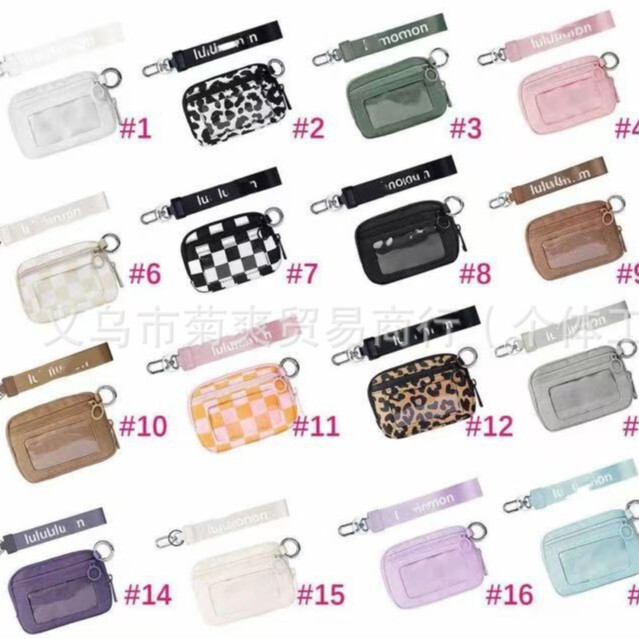 Lulu Cross-border Multi-functional Waterproof Small Wallet Card Holder Keychain Coin Purse Storage Bag