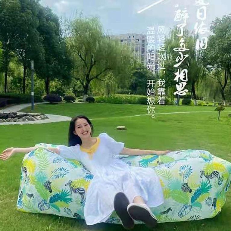 懒人充气沙发网红空气床气垫户外便携式躺椅单双人折叠床枕头款|undefined