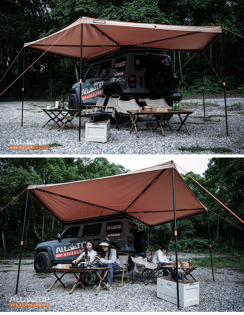 Otop Fan-shaped Car Side Tent Outdoor Car 270 Degree Canopy Car Side Tent Quick Opening Sunshade Canopy