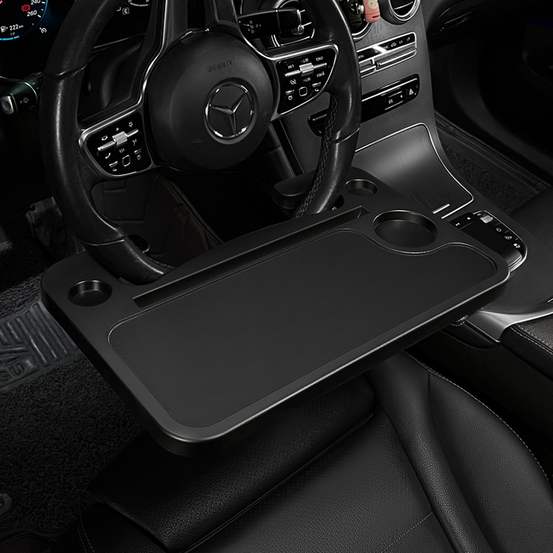 Qìchē Car Steering Wheel Desk Car Dining Table Laptop Tablet Holder Tray (Car table board) - classic-black-upgraded-thickened-increased-protective-pad