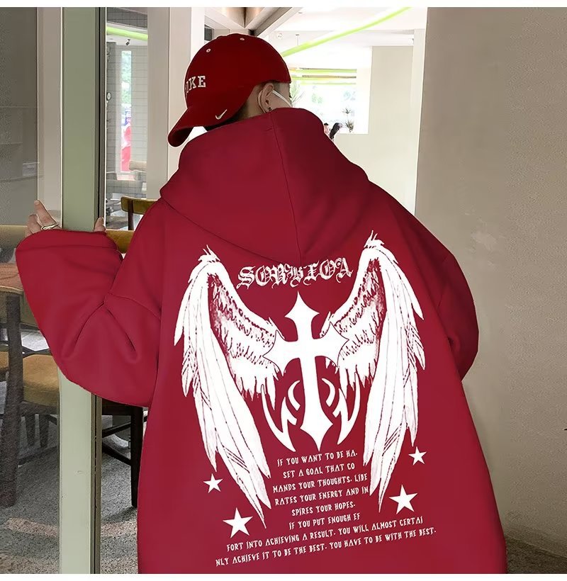 Sudadera con capucha Popular de peso pesado para hombre, chaqueta holgada de talla grande Douyin de alta calidad, otoño e invierno, 2024