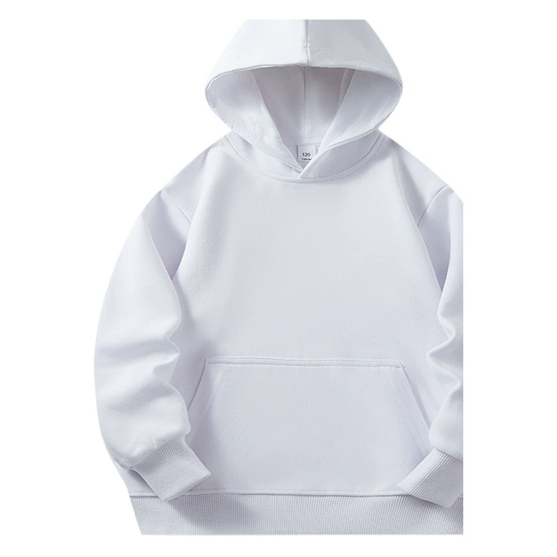 Демисезонная флисовая толстовка для малышей с капюшоном, накладным карманом, однотонная, в корейском стиле, с принтом, для школьной формы, спортивная, повседневная