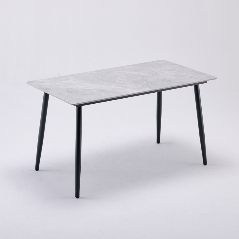 Mesa y silla de comedor de roca de lujo nórdica pequeña casa moderna simple y multi-tamaño rectangular fácil de cuidar mesa de comedor