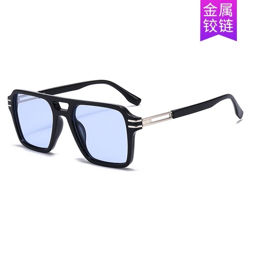 New Double-Rim High-End Sunglasses for Men, European and American Tortoiseshell Frame, Trendy UV Protection Sunglasses