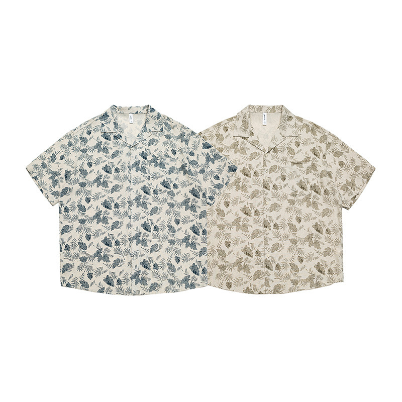 Urban Goods 2025 Summer New Chinese Style Cotton and Linen Cuban Collar Floral Short Sleeve Shirt Urban Goods 2025 Summer New Chinese Style Cotton and Linen Cuban Collar Floral Short Sleeve Shirt