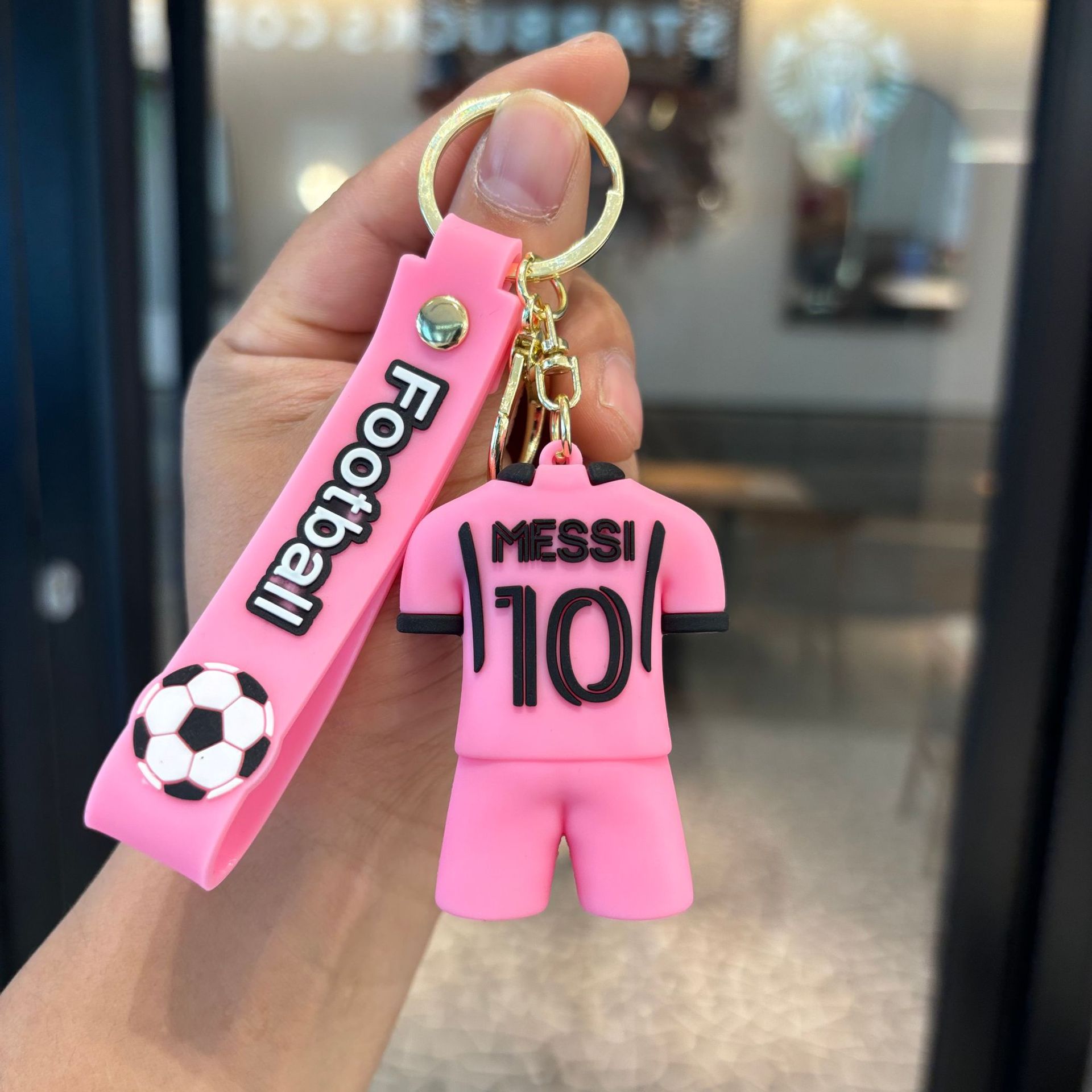 Llavero de la Copa del Mundo de dibujos animados Messi jersey llavero Messi c Luo colgante de fútbol muñeca grande regalo pequeño