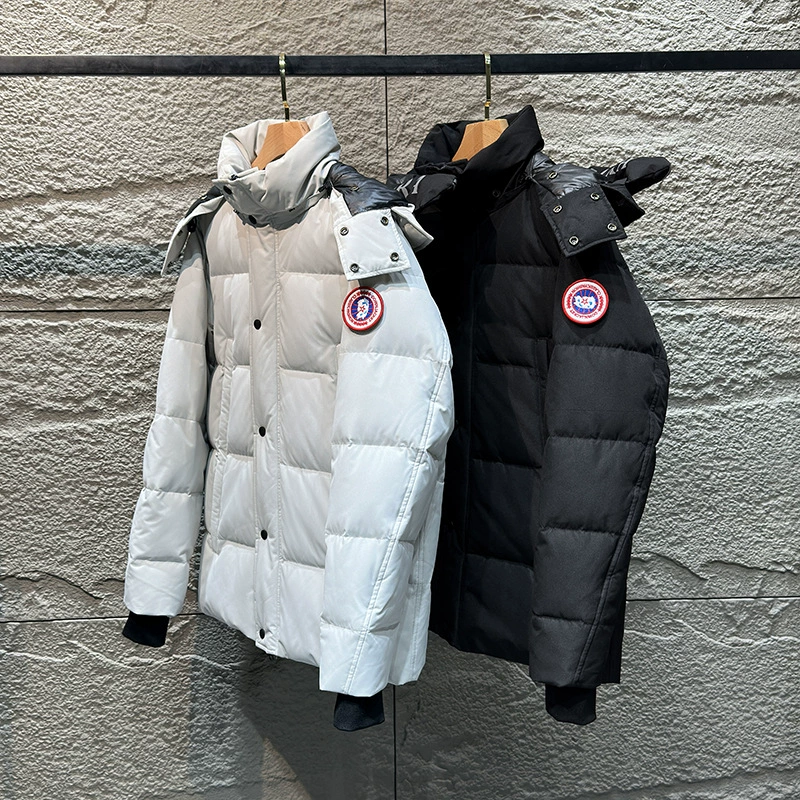 Новый осенний и зимний трансграничный оснастка мужской и женский зимний пуховик пара модных пальто на открытом воздухе