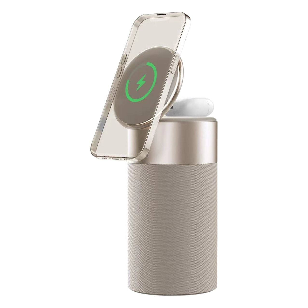 Fabricante de origen 2025 cargador inalámbrico magnético explosivo con altavoz Bluetooth luz nocturna ajustable auricular recargable regalo