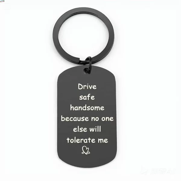 Amazon Stainless Steel Keychain Drive Safely Safe Driving Son Daughter Birthday Christmas Gift