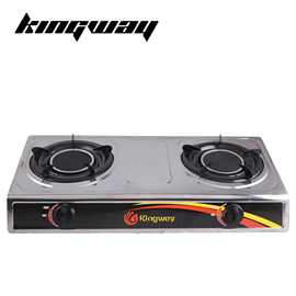 Kingway厂家出售不锈钢燃气灶外贸红外线煤气灶家用节能便携双灶