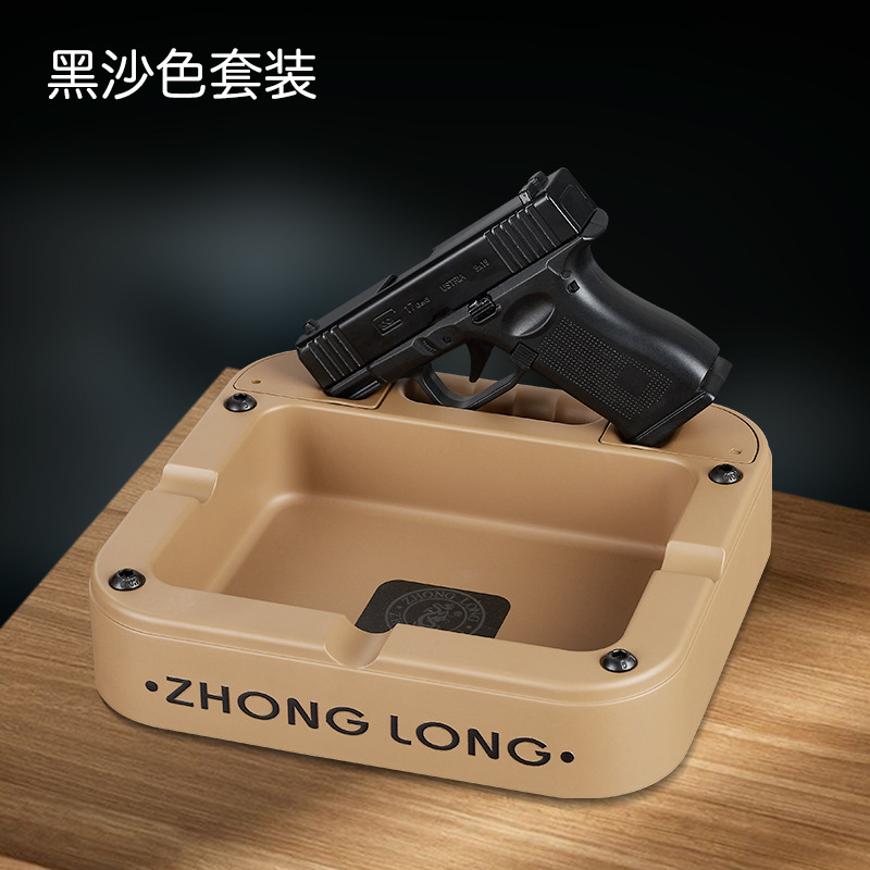 035B marea juegan encendedor de descompresión conjunto de cenicero cuadrado inflado a prueba de viento azul fuego adornos prácticos suministro transfronterizo