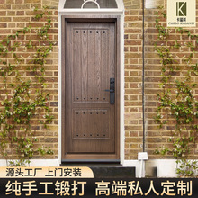 铁艺门 纯手工锻打推拉门 别墅玻璃门源头工厂跨境定制豪华门大门